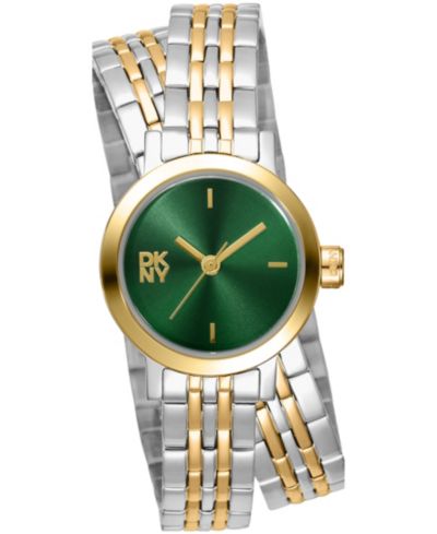 DKNY Women's Mini Quartz Two-Tone Stainless Steel Double Bracelet Watch 23mm
