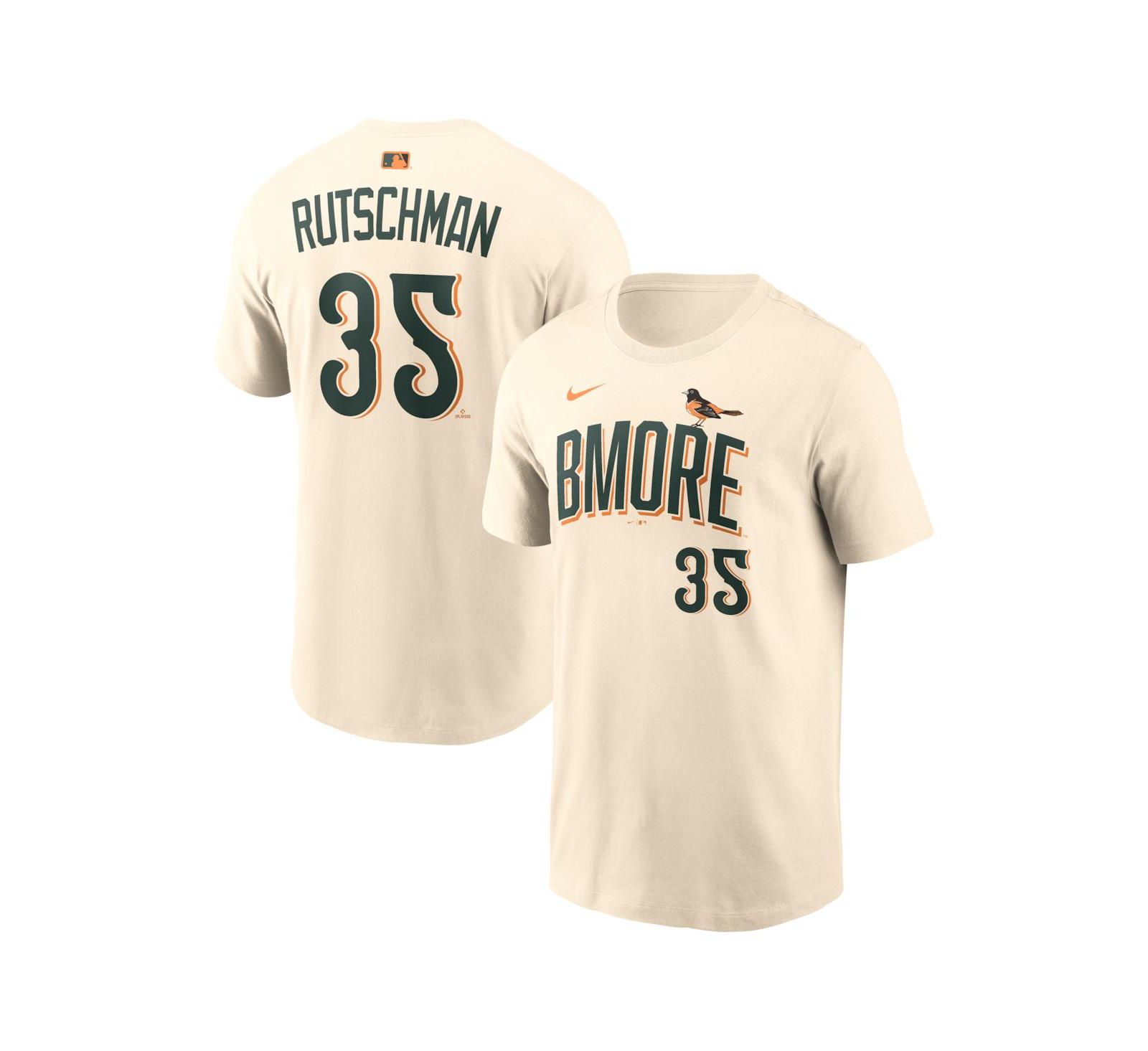 Nike Men's Adley Rutschman Natural Baltimore Orioles 2026 City Connect Name & Number T-Shirt