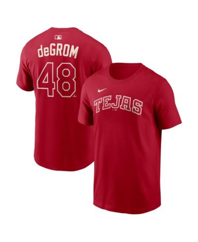Мужская футболка Nike Jacob DeGrom Texas Rangers 2026 City Connect, красная