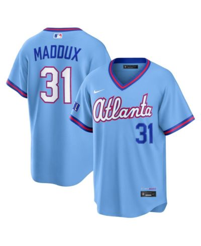 Мужская игровая джерси Nike Greg Maddux Atlanta Braves 2026 City Connect Stadium, голубая