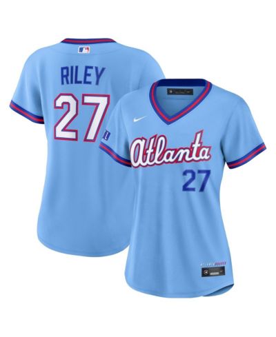 Женская джерси Nike Austin Riley Powder Blue Atlanta Braves 2026 City Connect Stadium