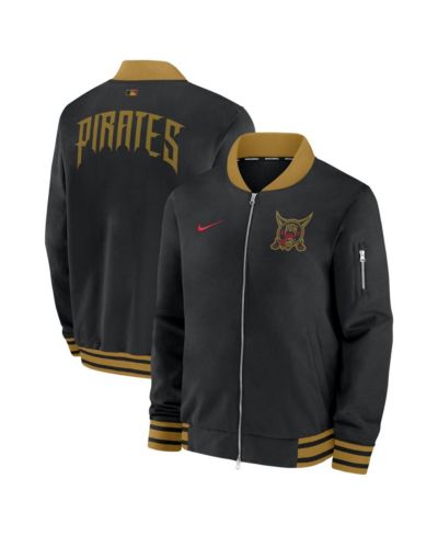 Nike Men's Black Pittsburgh Pirates 2026 City Connect Authentic Collection Relaxed Full-Zip Bomber Jacket