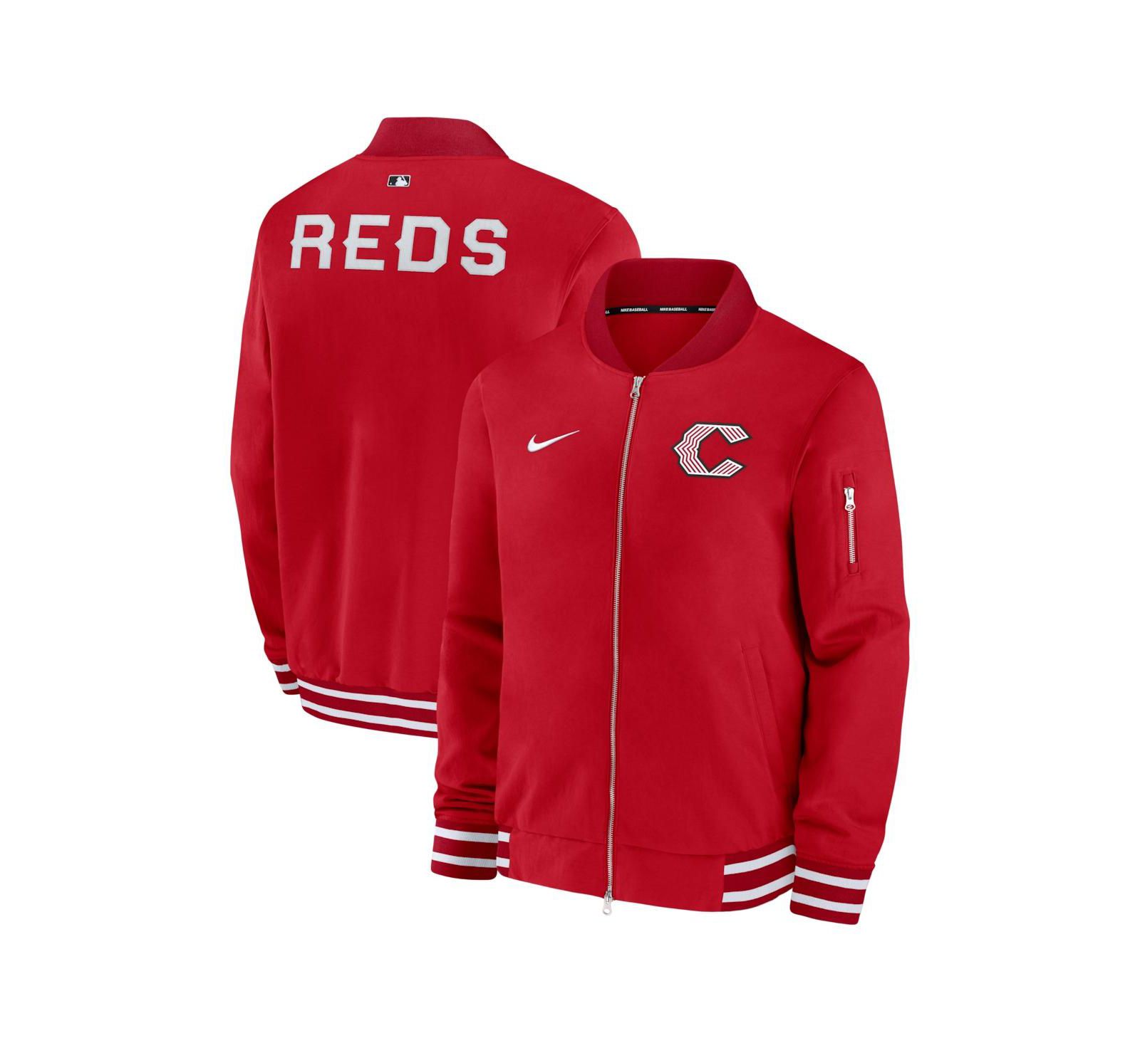 Nike Men's Red Cincinnati Reds 2026 City Connect Authentic Collection Relaxed Full-Zip Bomber Jacket