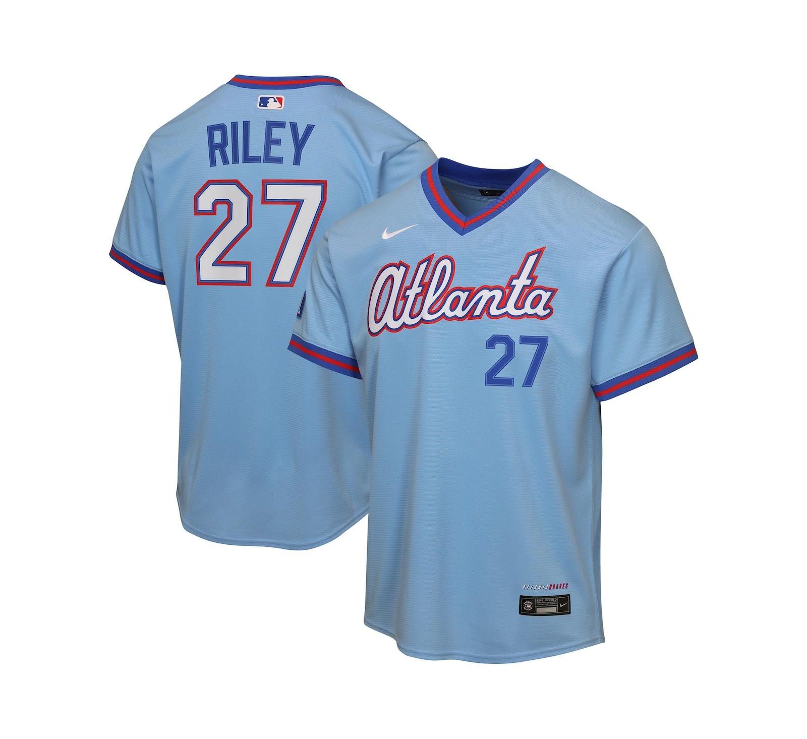 Nike Детский джерси Austin Riley Light Blue Atlanta Braves 2026 City Connect Stadium