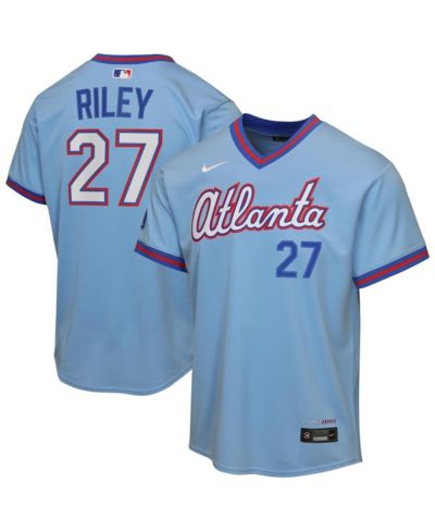 Nike Big Boys and Girls Austin Riley Light Blue Atlanta Braves 2026 City Connect Stadium Jersey