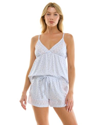 Jaclyn Intimates Women's V-Neck Cami Top and Shorts, 2-Piece Set