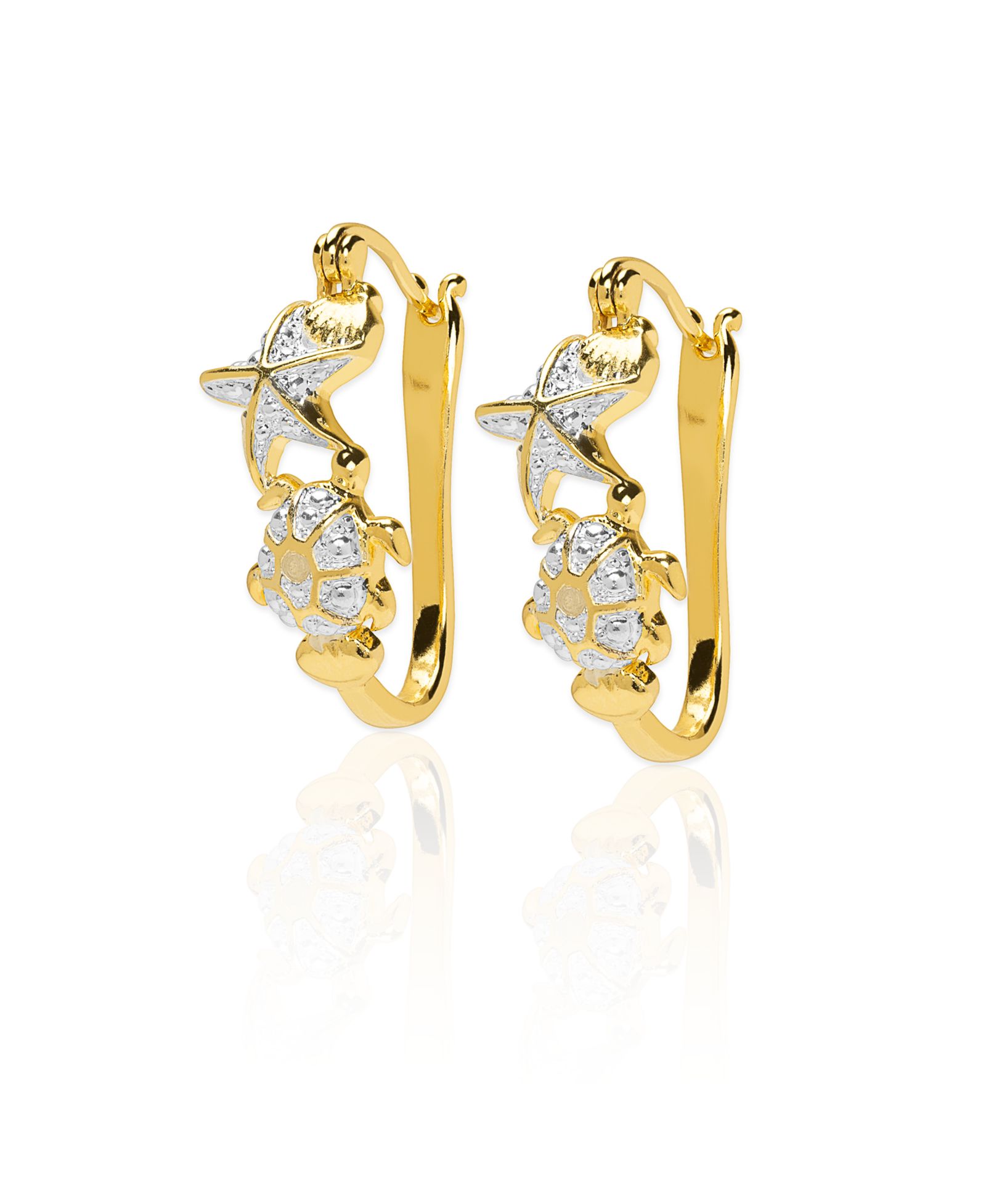 Серьги-кольца Macy's Diamond Accent Sealife Hoop