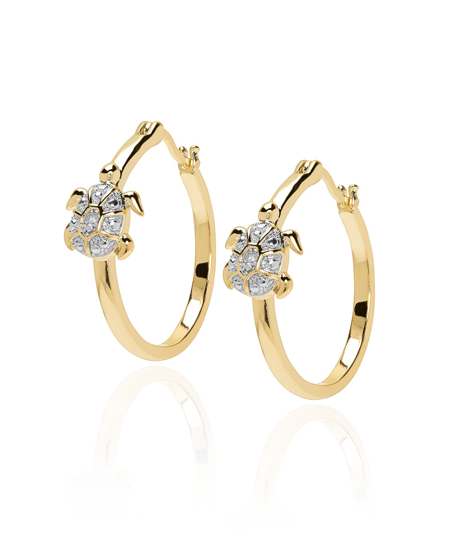 Серьги-кольца Macy's Diamond Accent 0.01 ct. t. w. Turtle