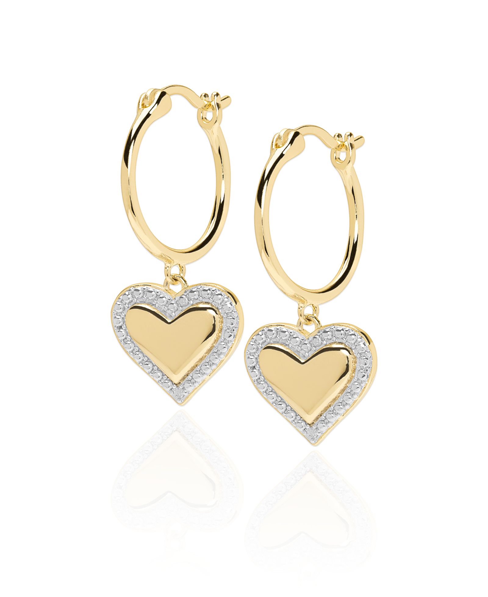 Macy's серьги-капли в форме сердца с бриллиантовым акцентом (0,01 карата суммарно) в виде колец