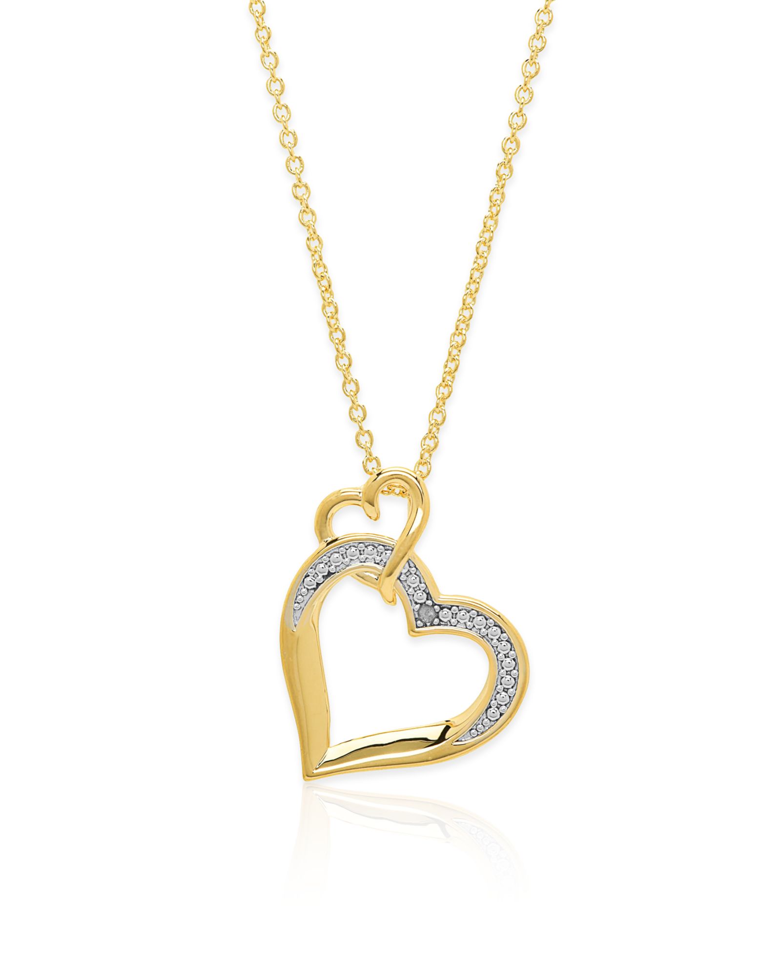 Подвеска Macy's Diamond Accent 0.005 (ct. t. w.) Double Heart