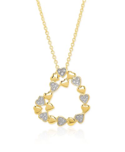 Macy's Diamond Accent (0.005  ct. t. w.) Heart of Hearts Pendant Necklace