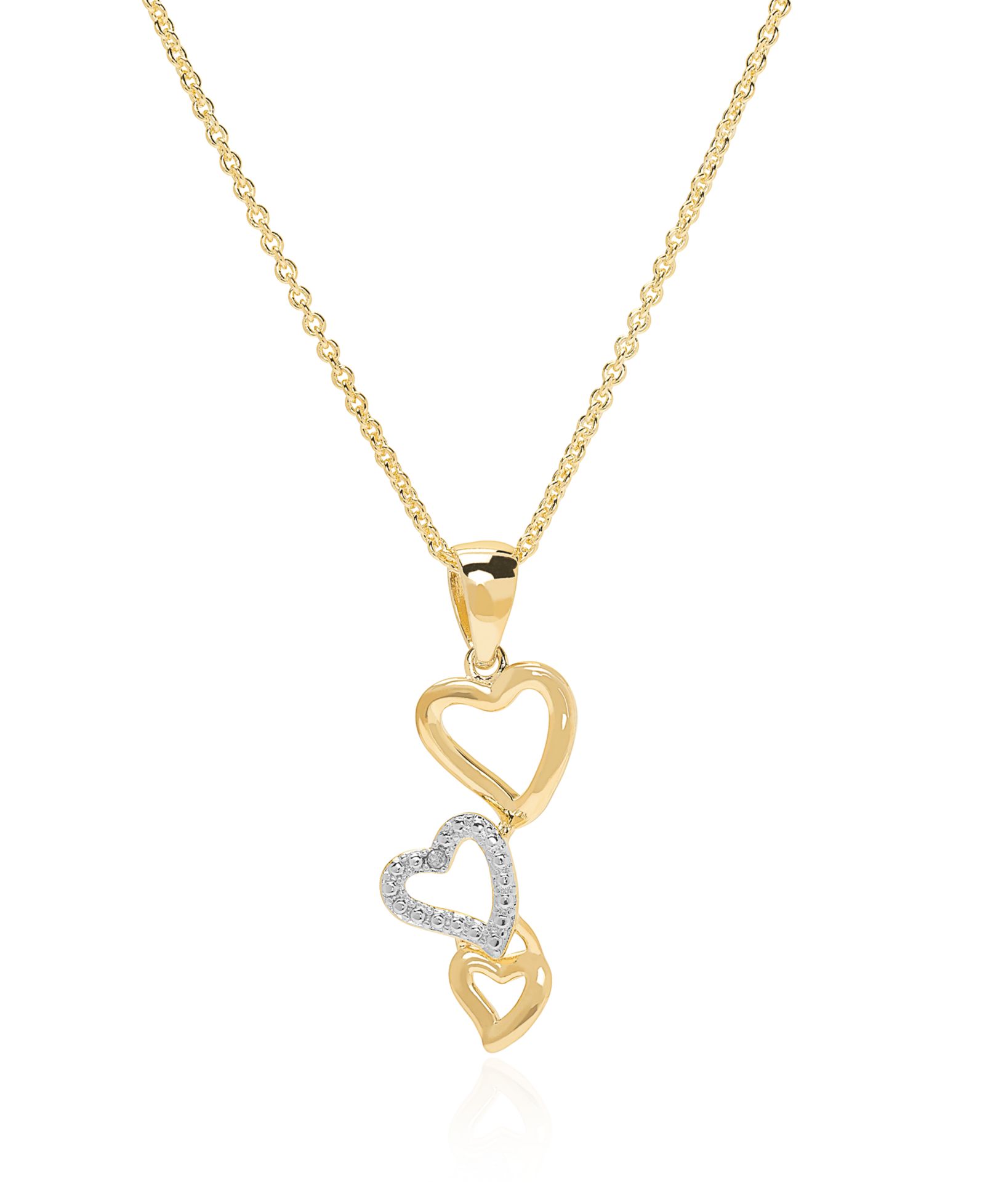 Подвеска Macy's Diamond Accent Triple Linear Heart