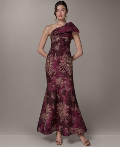 Женское вечернее платье Mac Duggal Petite Metallic One-Shoulder A-Line