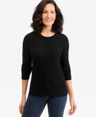 Style & Co женский пуловер из хлопка сmixed-stitch узором, модель Petite