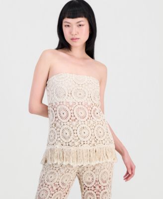 And Now This Women's Cotton Crochet Strapless Top, Macy's Exclusive
