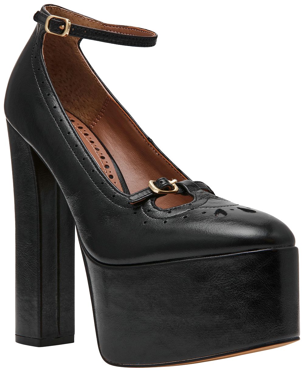 Steve Madden Women's Saxon High Platform Brogue Block Heel Pumps