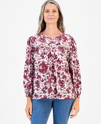 Style & Co женская трикотажная кофта с круглым вырезом и принтом, эксклюзив для Macy's