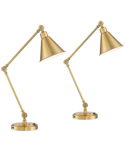 360 Lighting Wray современная настольная лампа с USB, набор из 2 шт, 26 3/4"