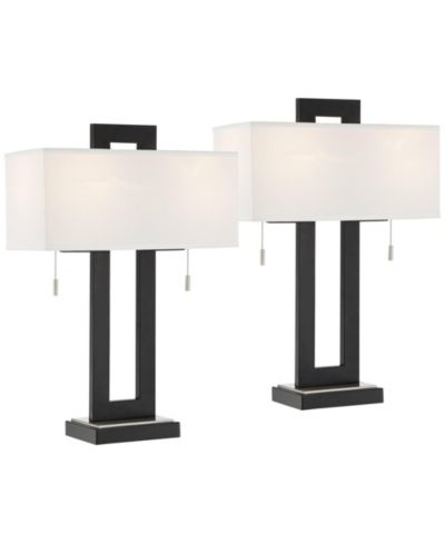 360 Lighting настольные лампы Neil 26" прямоугольные в современном рустикальном стиле с USB и цепью, набор 2 шт
