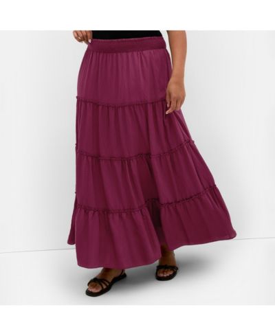 CITY CHIC Women's Boho Tiered Maxi Skirt