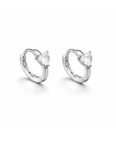 Серьги-кольца Rebl Jewelry Crystal Heart Hoop