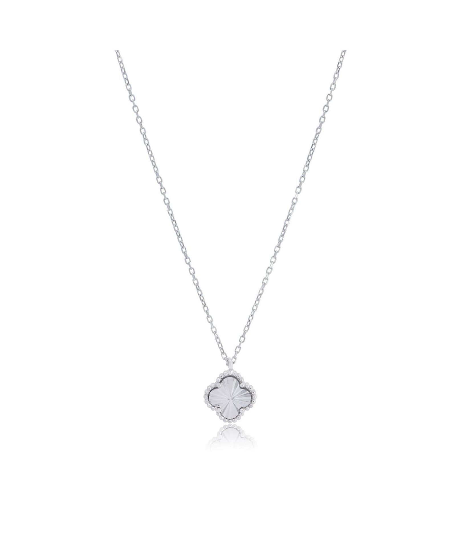 The Lovery Fluted Single Clover Necklace Sterling Silver