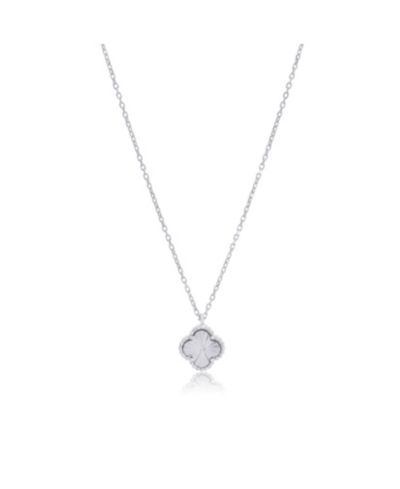 The Lovery Fluted Single Clover Necklace Sterling Silver