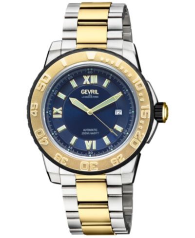 Gevril Men's Seacloud Swiss Automatic Two tone IPYG/SS Bracelet Watch