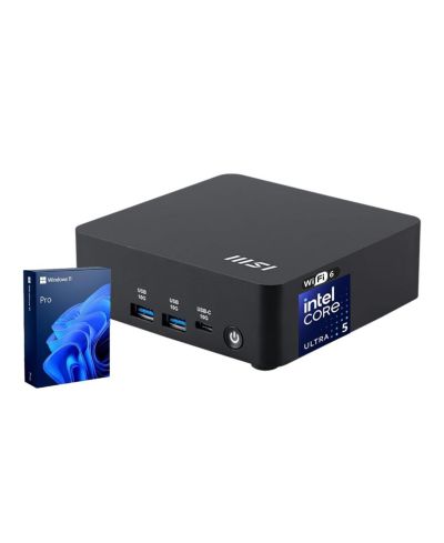 Мини-ПК MSI Cubi NUC AI Intel Core Ultra 5 16GB RAM Intel Graphics 512GB SSD Windows 11 Pro - Black