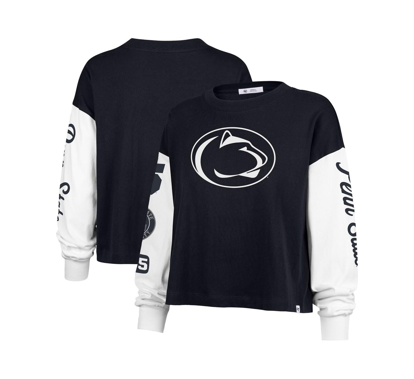 Женская футболка '47 Brand Navy Penn State Nittany Lions Sydney с длинным рукавом