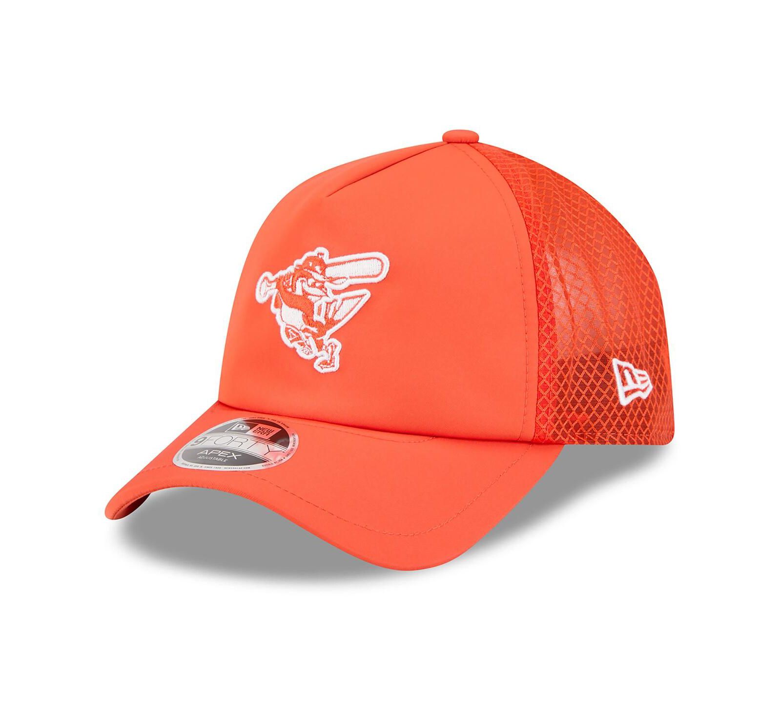 Мужская бейсболка New Era Orange Baltimore Orioles 2026 Batting Practice Alternate Apex 9FORTY Adjustable