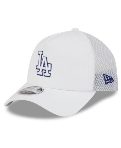 Мужская кепка New Era White Los Angeles Dodgers 2026 Batting Practice Apex 9FORTY Adjustable Trucker Hat