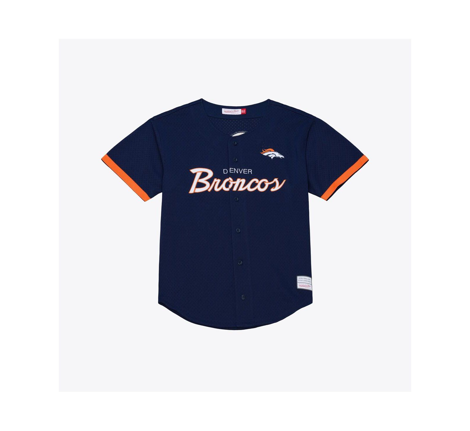 Mitchell & Ness Мужская джерси Mitchell & Ness Denver Broncos Head Coach Mesh Full-Button Fashion Jersey, Navy