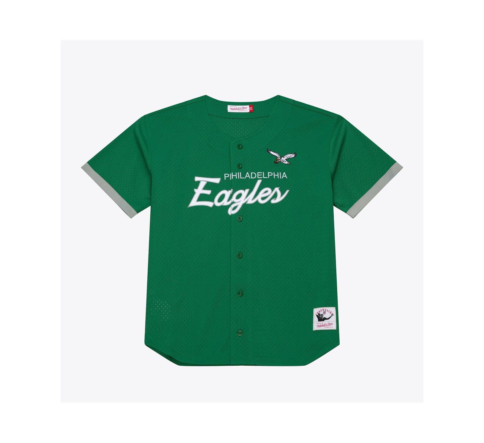 Джерси Mitchell & Ness Men's Kelly Green Philadelphia Eagles Head Coach Mesh Full-Button Fashion