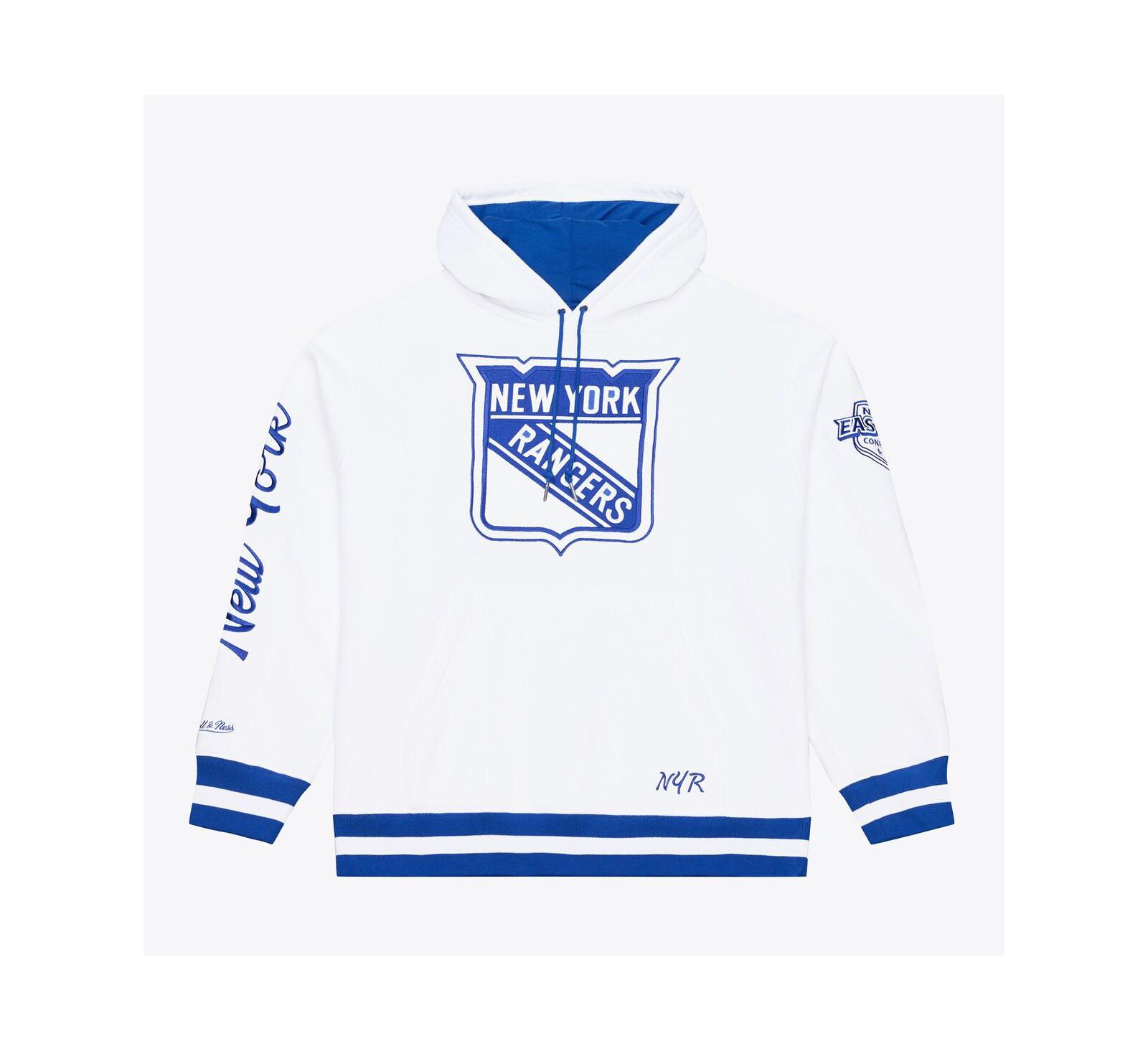 Мужское белое худи Mitchell & Ness New York Rangers Arctic Fleece