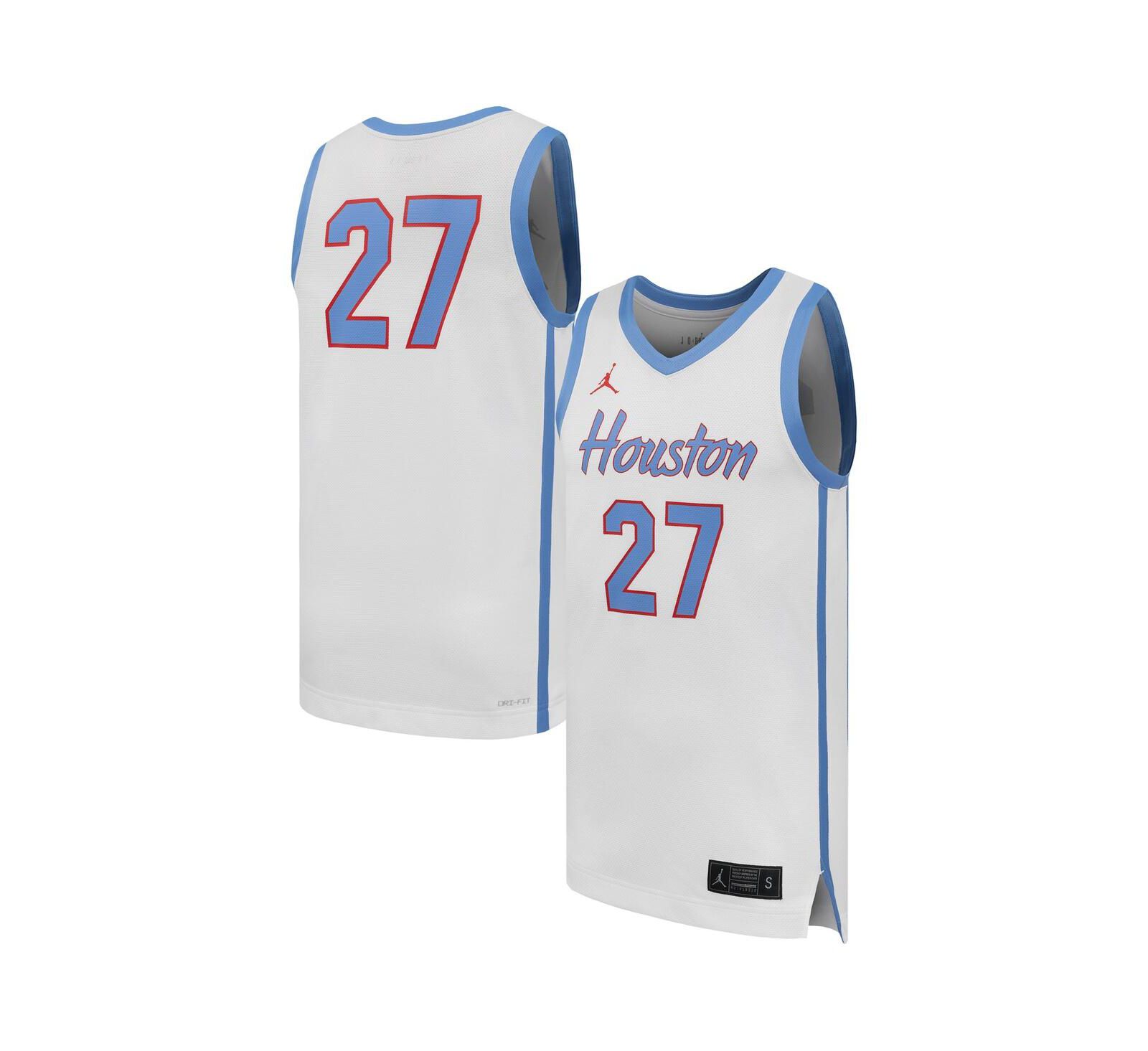 Мужское джерси Jordan 27 White Houston Cougars Replica Basketball