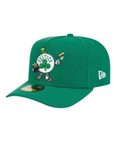 Мужская кепка New Era Kelly Green Boston Celtics Injection Cartoon Logo A-Frame 59FIFTY Fitted Hat