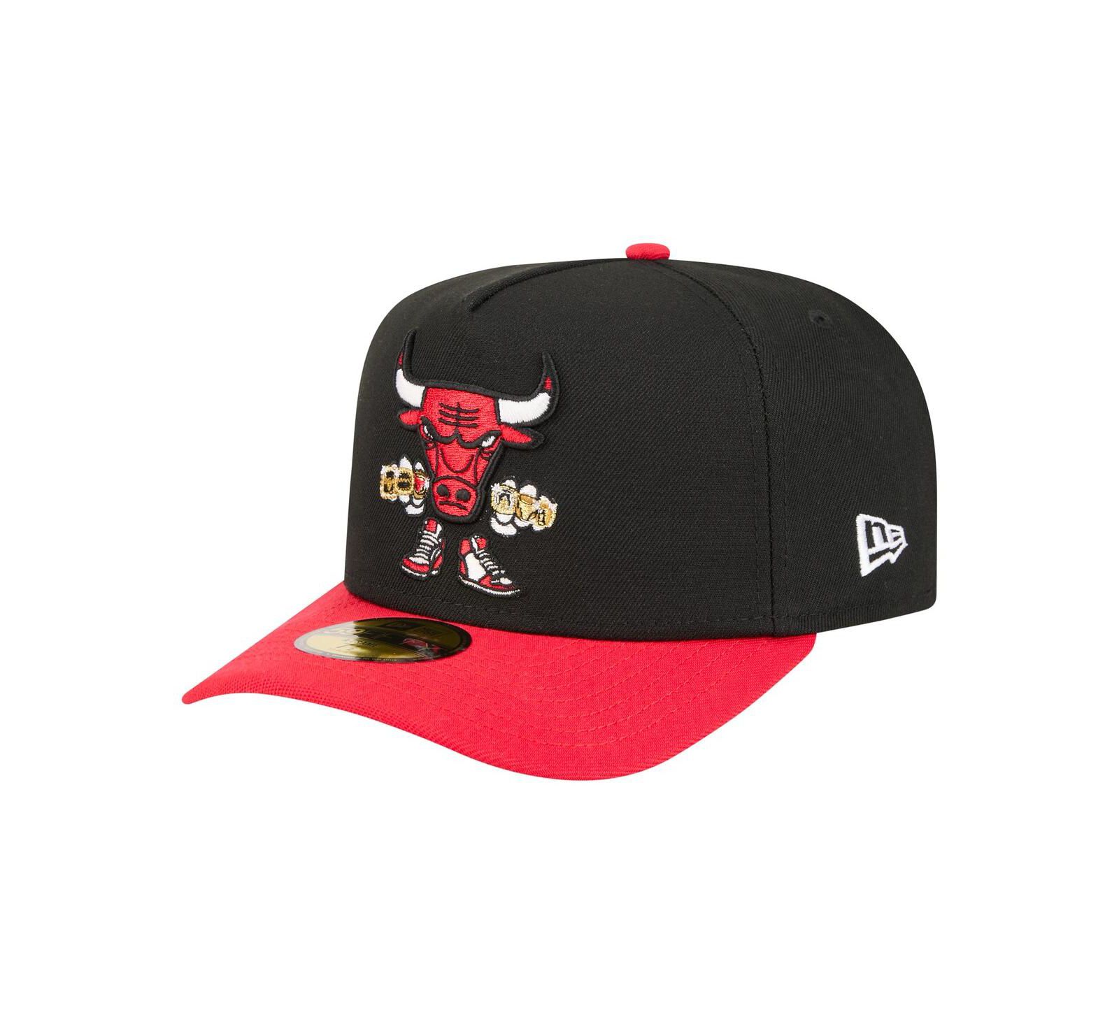 New Era Мужская кепка 59FIFTY A-Frame Chicago Bulls с мультяшным логотипом Injection, черная