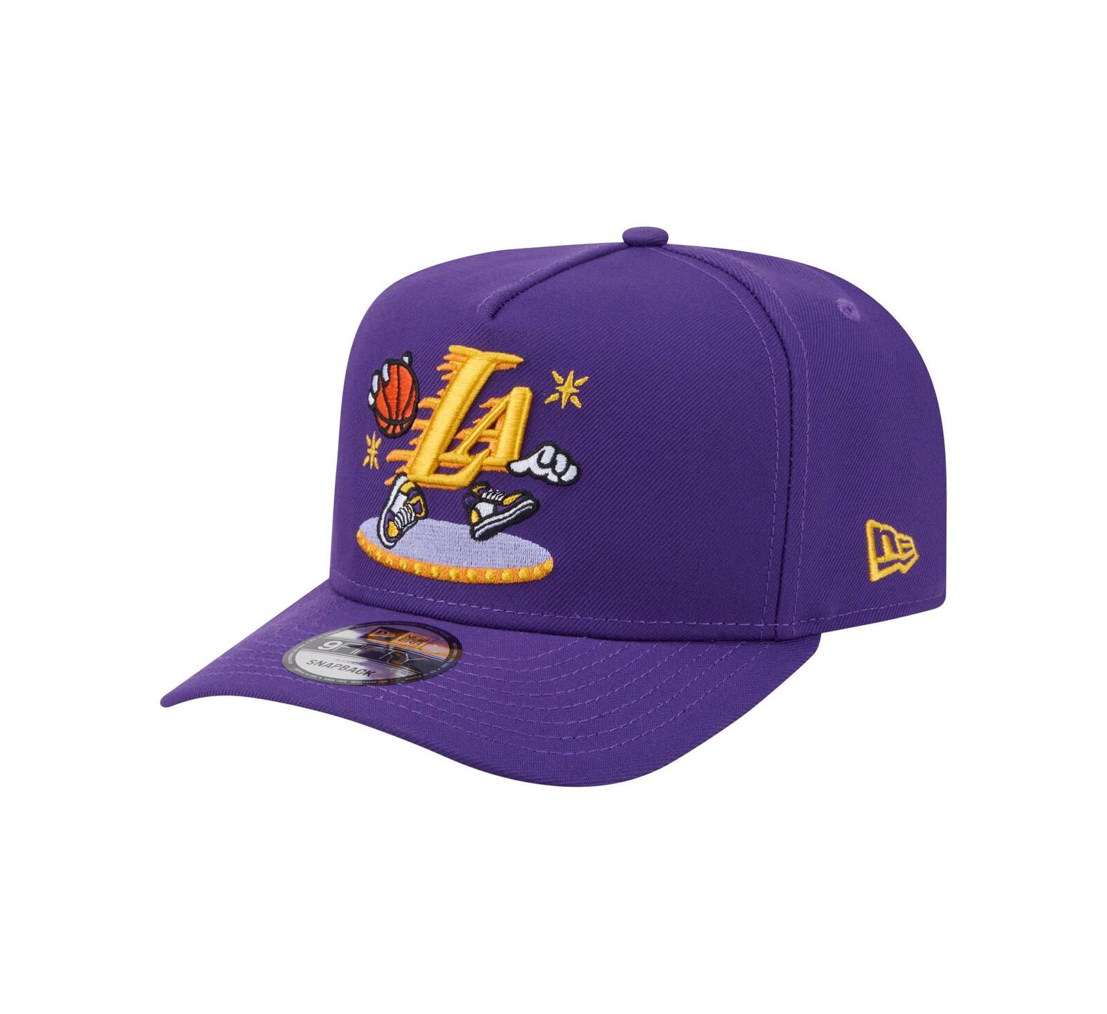 Мужская кепка New Era Los Angeles Lakers Injection Cartoon Logo A-Frame 9FIFTY Purple
