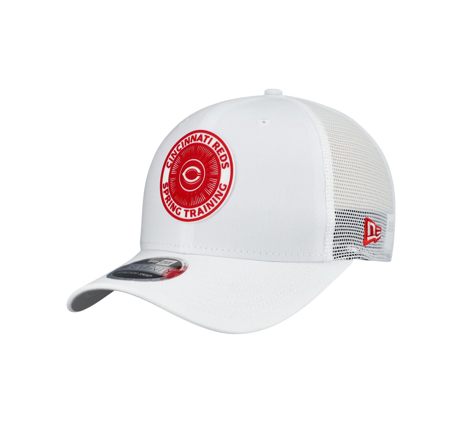 Мужская кепка-тракер New Era White Cincinnati Reds 2026 Spring Training Fan Pack 9SEVENTY Adjustable