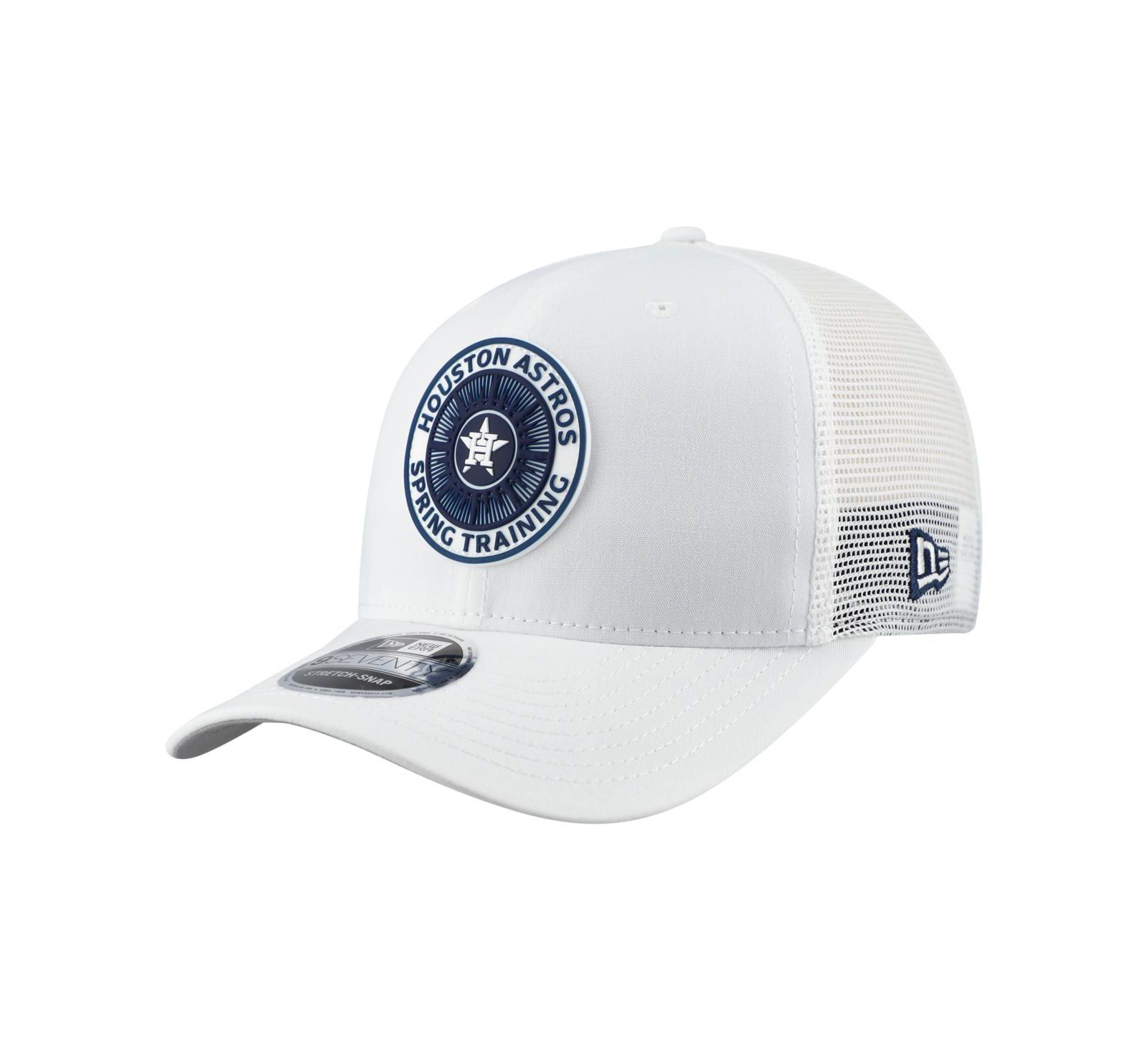Мужская кепка New Era White Houston Astros 2026 Spring Training Fan Pack 9SEVENTY Adjustable Trucker Hat