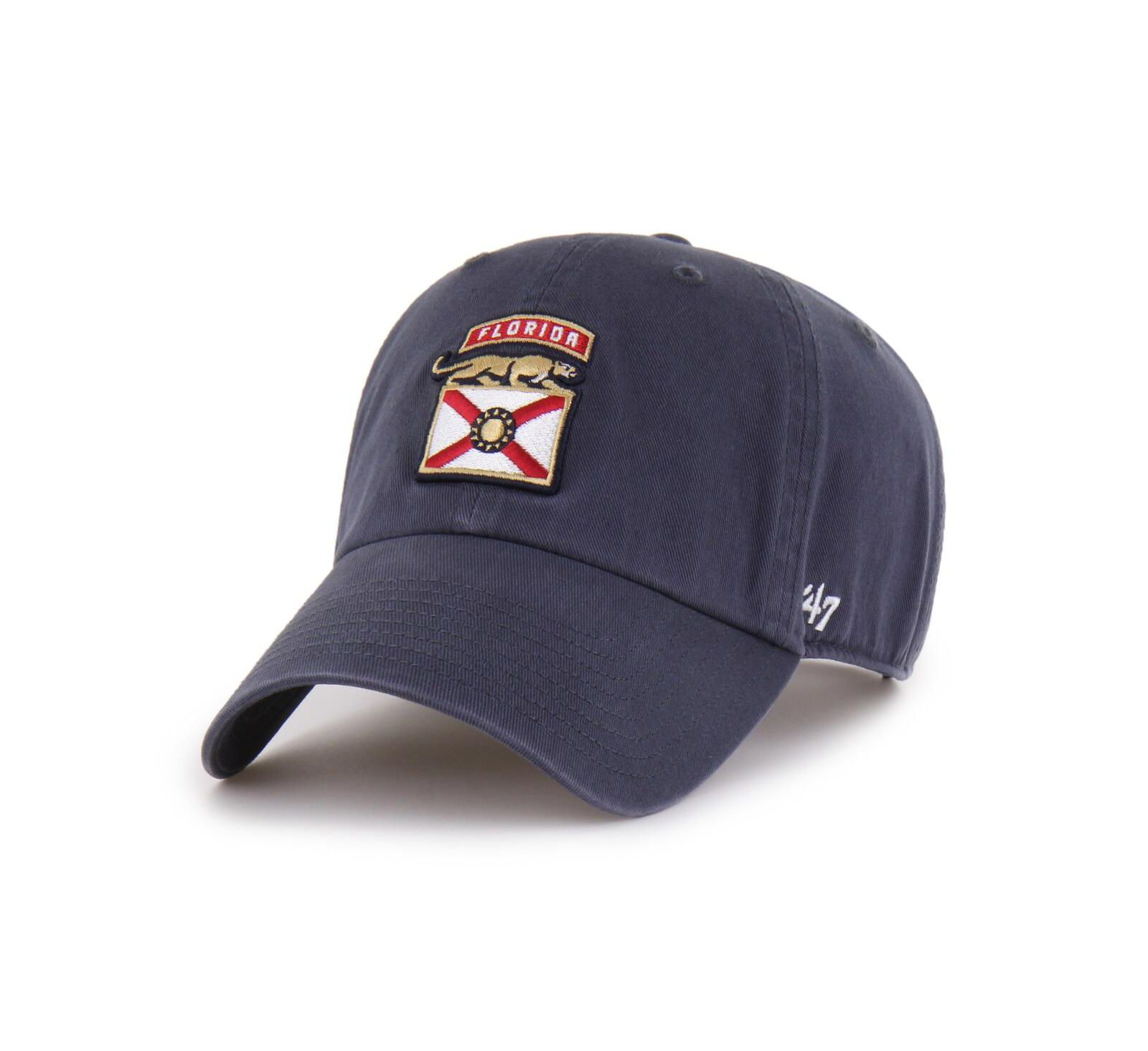 Мужская регулируемая кепка '47 Brand Navy Florida Panthers Alternate Logo Clean Up