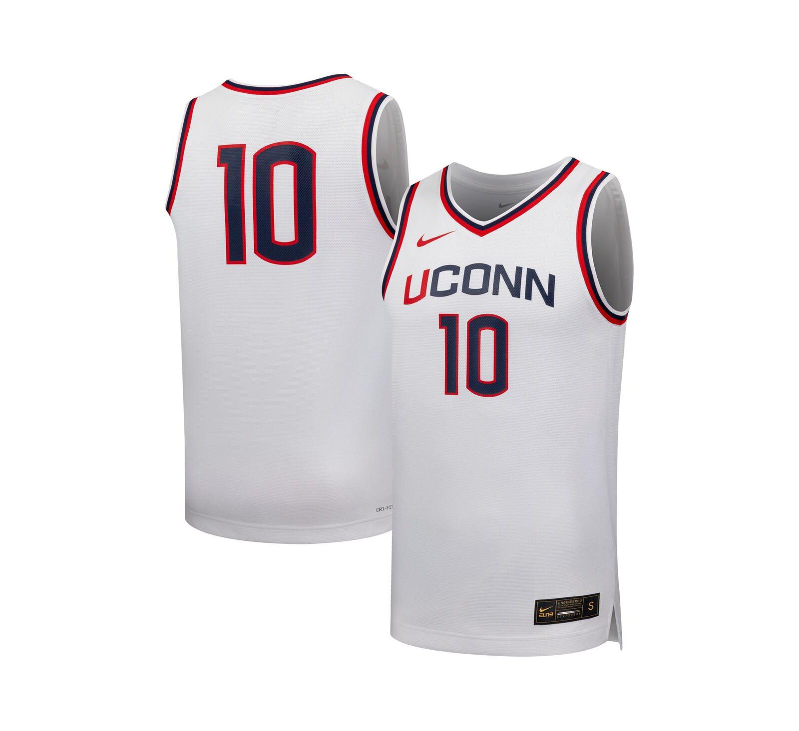 Nike баскетбольная джерси UConn Huskies для мужчин и женщин, белая
