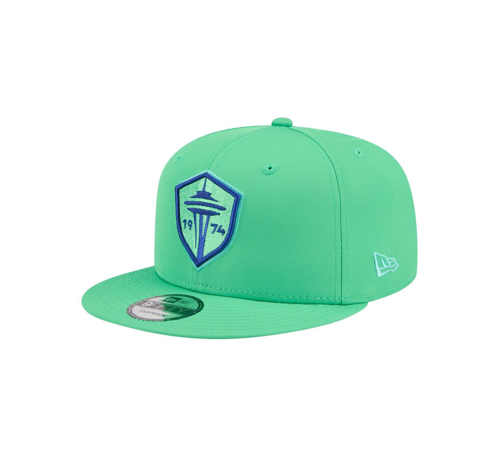 Мужская кепка New Era Green Seattle Sounders FC 2026 Jersey Hook 9FIFTY Snapback