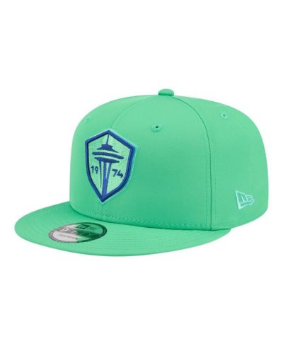 Мужская кепка New Era Green Seattle Sounders FC 2026 Jersey Hook 9FIFTY Snapback