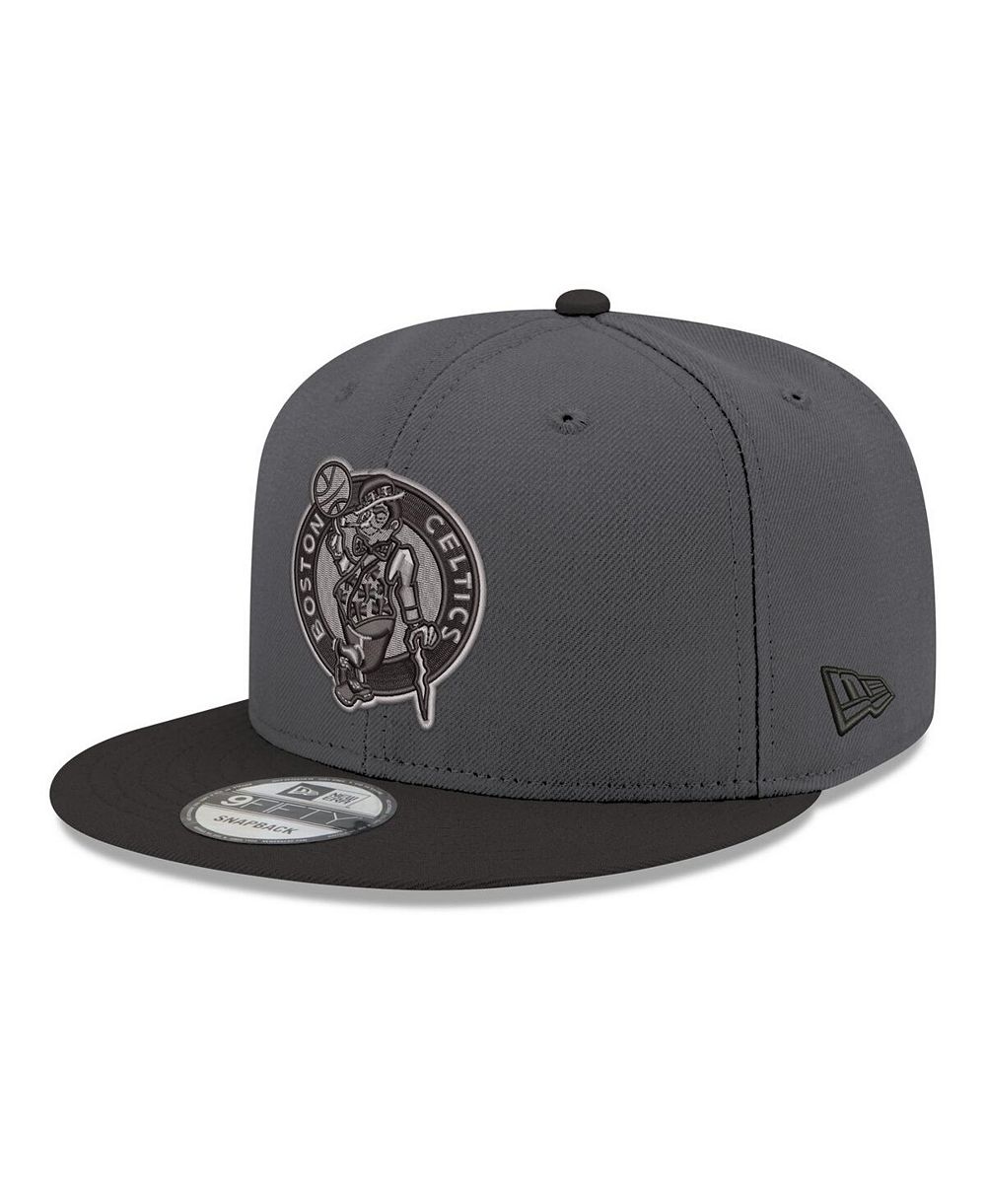 New Era Men's Gray/Black Boston Celtics Logo 2-Tone 9FIFTY Snapback Hat