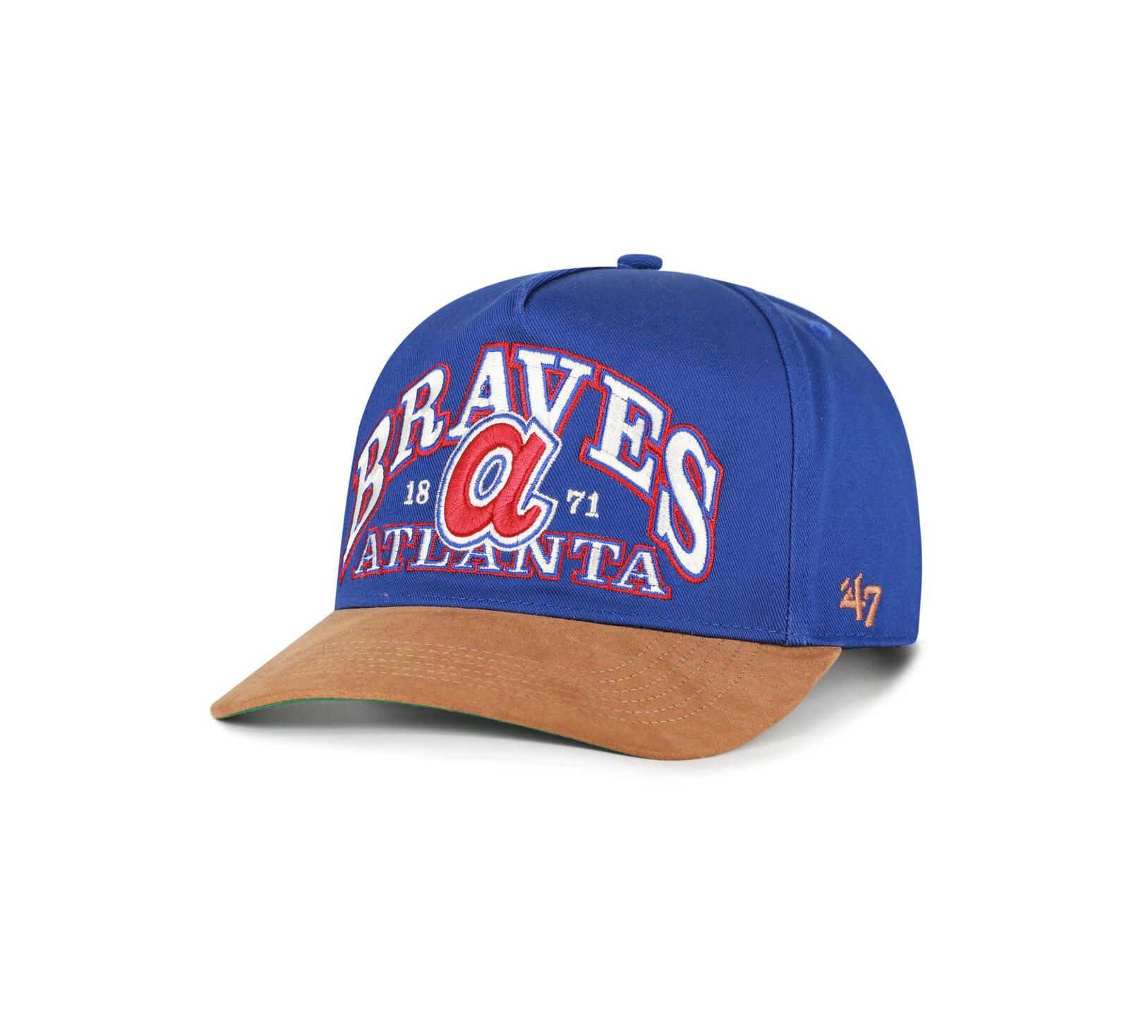 Мужская регулируемая кепка '47 Brand Atlanta Braves Cooperstown Break Wood Suede Hitch, Royal/Brown