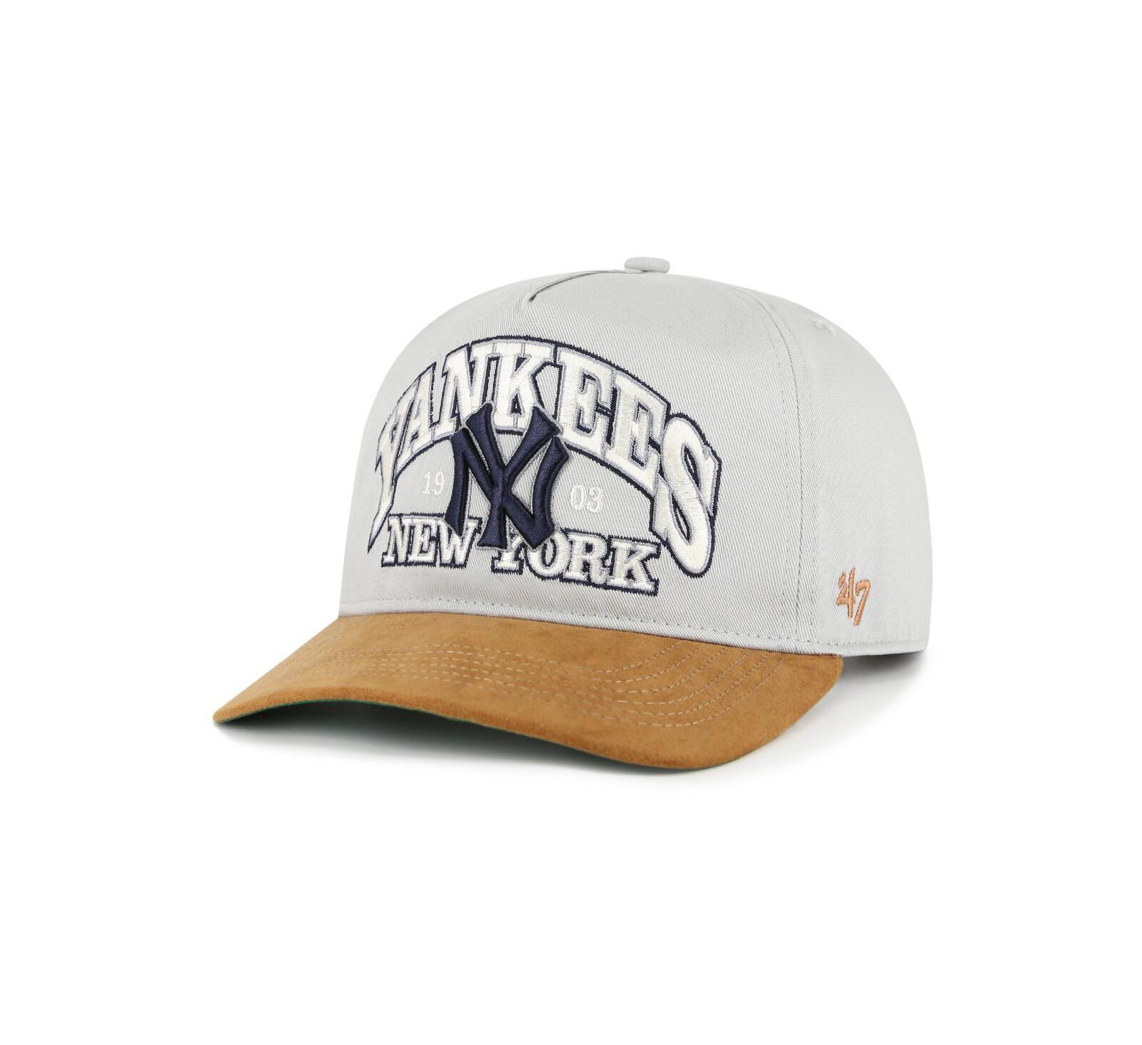 '47 Brand Men's Gray/Brown New York Yankees Cooperstown Break Wood Suede Hitch Adjustable Hat