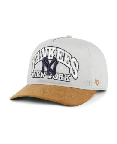Мужская регулируемая кепка '47 Brand Gray/Brown New York Yankees Cooperstown Break Wood Suede Hitch