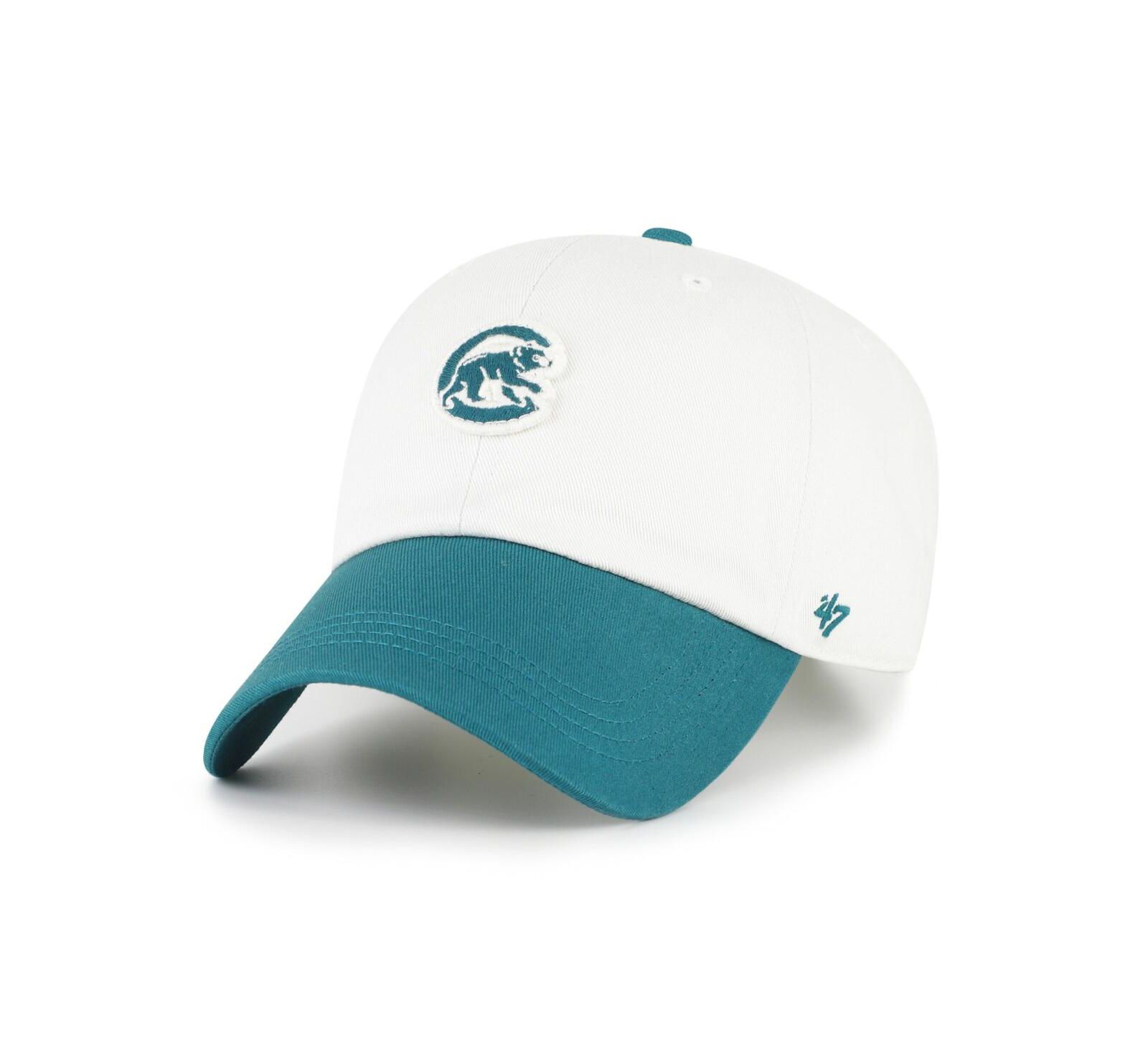 Мужская регулируемая кепка '47 Brand White/Teal Chicago Cubs Contemporary Tonal Clean Up
